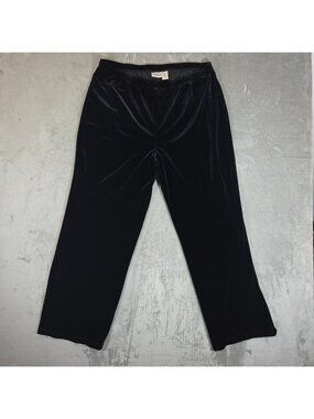 Chico's Women's Size XL Pull On Black Velvet Relaxed Pants Dressy